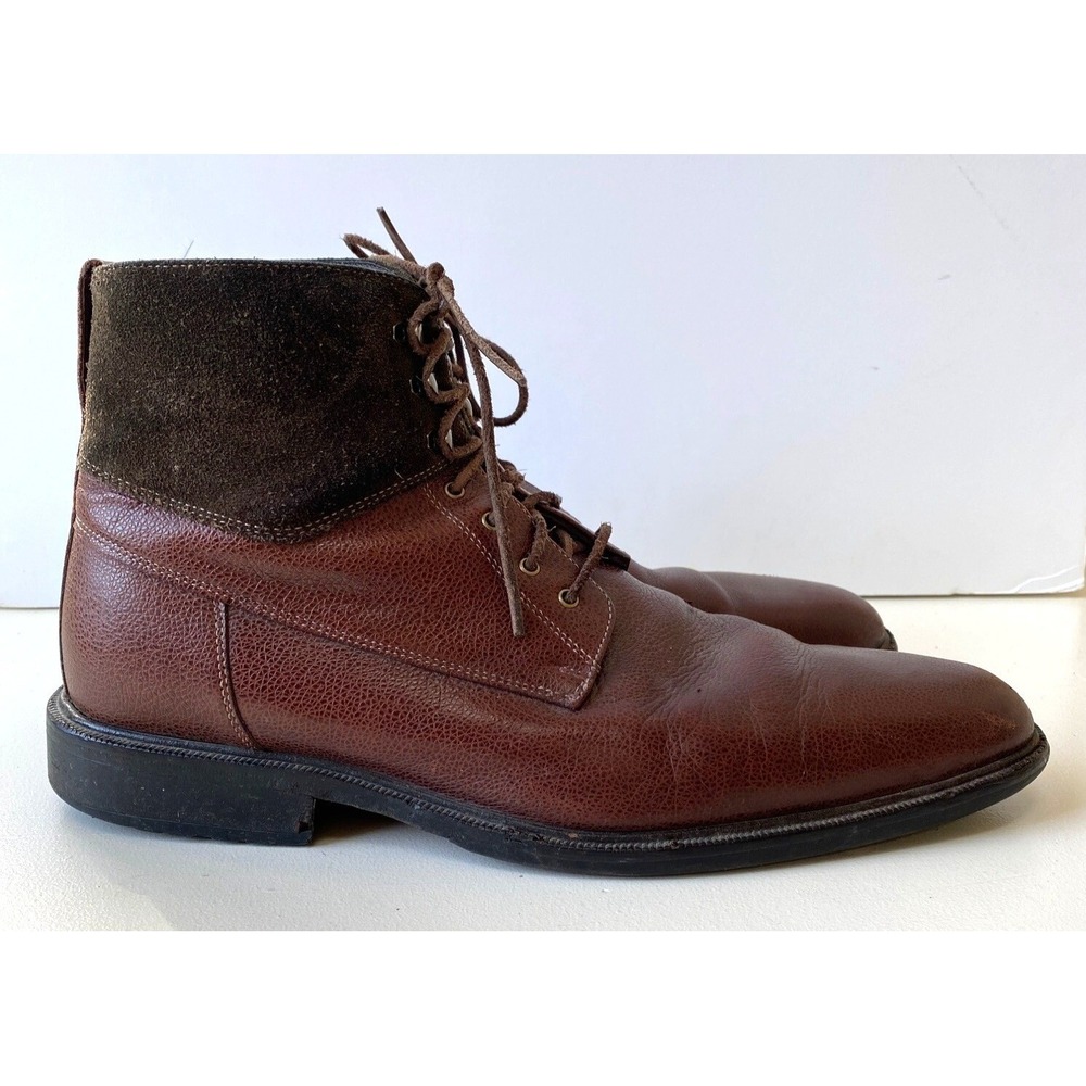 Cole Haan‎ Dress Boot Mens 12 Leather Lace Up Tall Brown Classic Ankle Suede